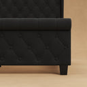 Belffin-Black-Upholstered-Tufted-Bed-Frame-Padded-Headboard-Footboard
