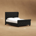 Belffin-Black-Upholstered-Tufted-Bed-Frame-Padded-Headboard-Footboard