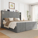 Auren Upholstered Bed Frame with Reading Lights and Charging Ports
