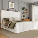 Auren Upholstered Bed Frame with Reading Lights and Charging Ports