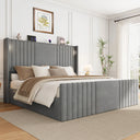 Auren Upholstered Bed Frame with Reading Lights and Charging Ports