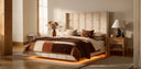 Belffinsleep-upholstered-platform-bed-frame-with-led-lighting-in-cozy-autumn-bedroom