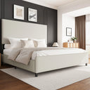 Belffin-beige-upholstered-platform-bed-frame-with-wooden-slats