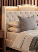 belffinsleep-white-tufted-upholstered-bed-frame-with-led-backlit-ambient-lighting
